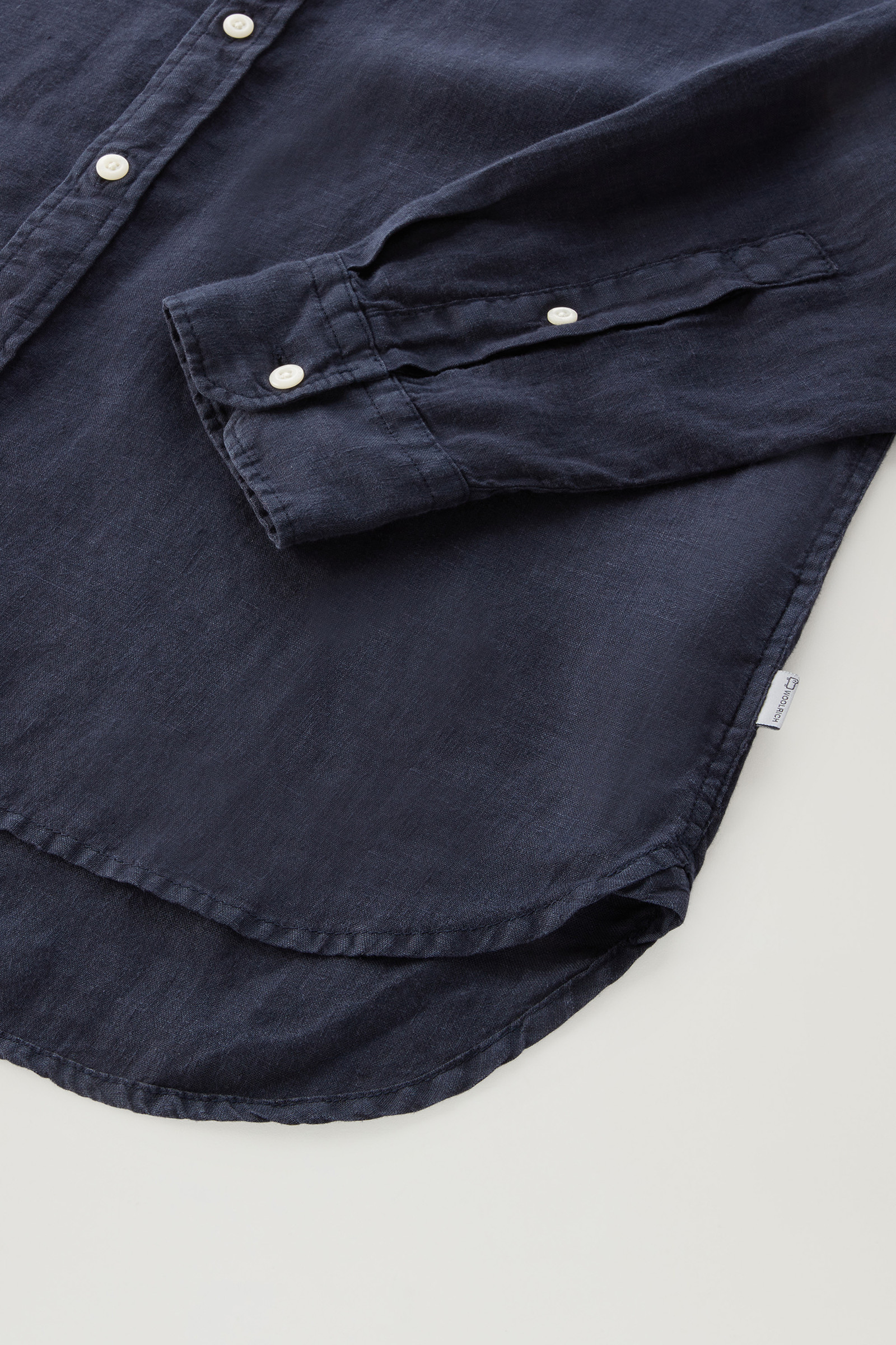 Camicia in puro lino tinta in capo blu photo 8 | Woolrich
