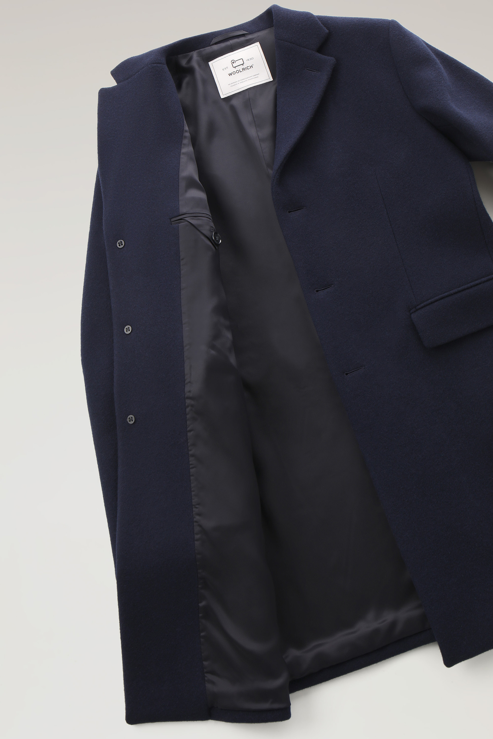 Men's Classic Coat in Melton Wool Blend Blue | Woolrich USA