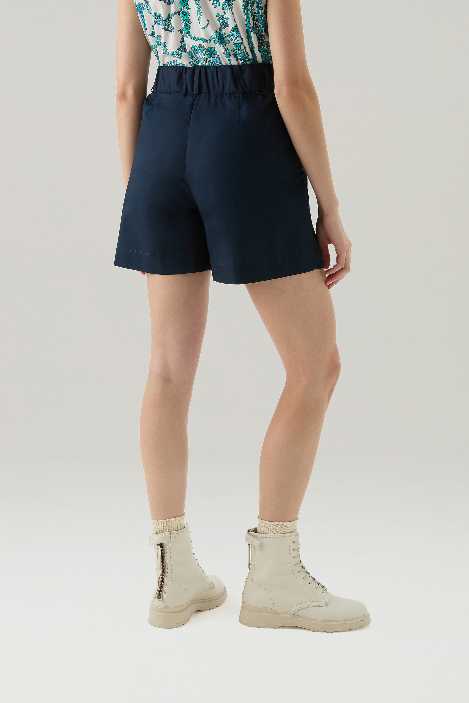 Pantaloncini in popeline di puro cotone blu photo 3 | Woolrich