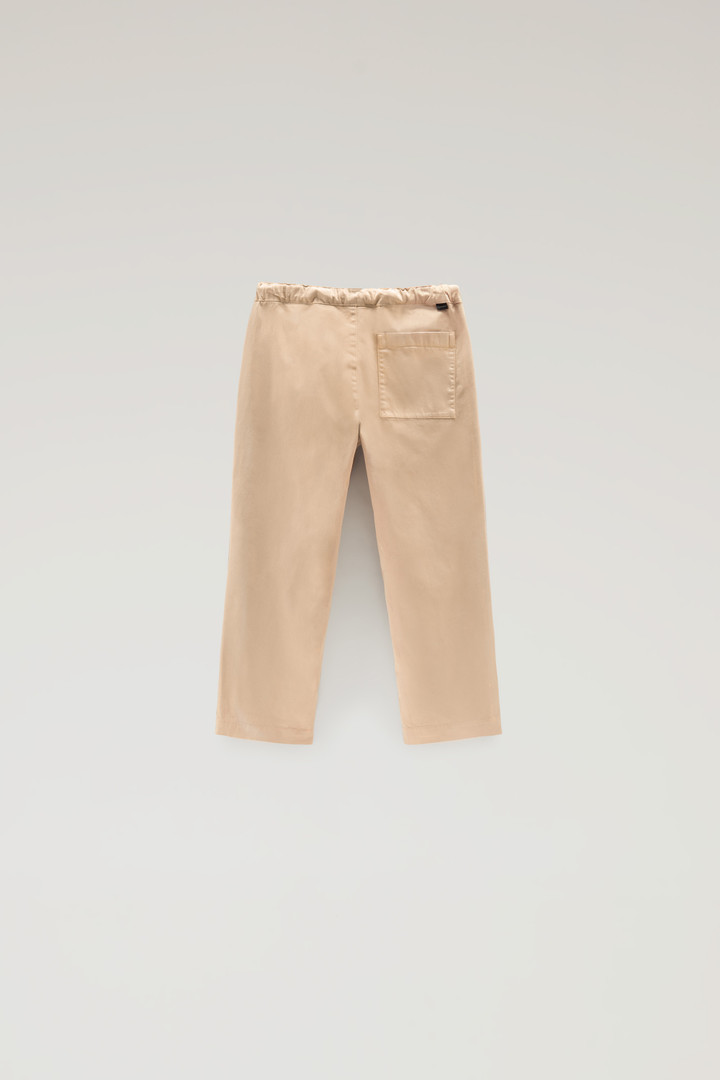 Pantalon pour garçon teint en pièce en coton élastique Beige photo 2 | Woolrich