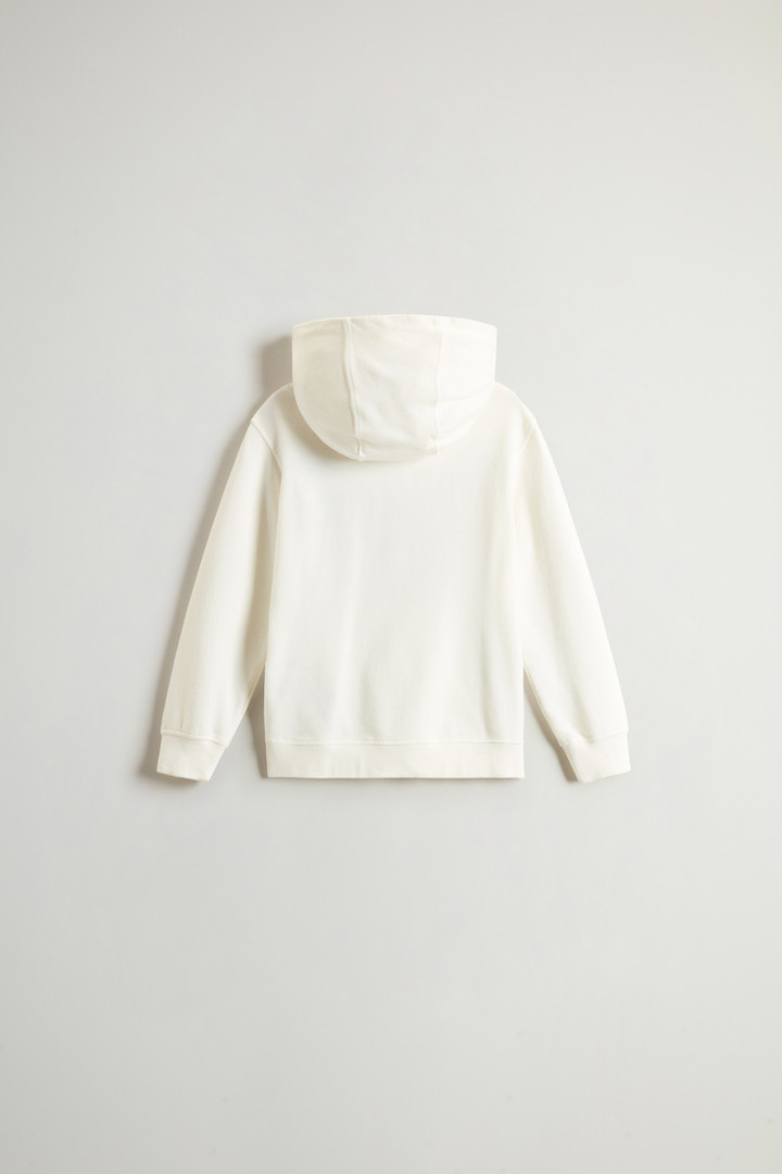 Garment-dyed Boys’ Hoodie in Pure Cotton White photo 2 | Woolrich