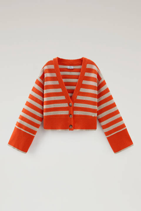 Pure Cotton Cardigan with Buttons Orange photo 2 | Woolrich