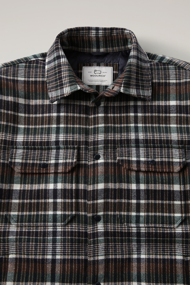 Alaskan Padded Check Overshirt in Recycled Italian Wool Blend Green photo 2 | Woolrich