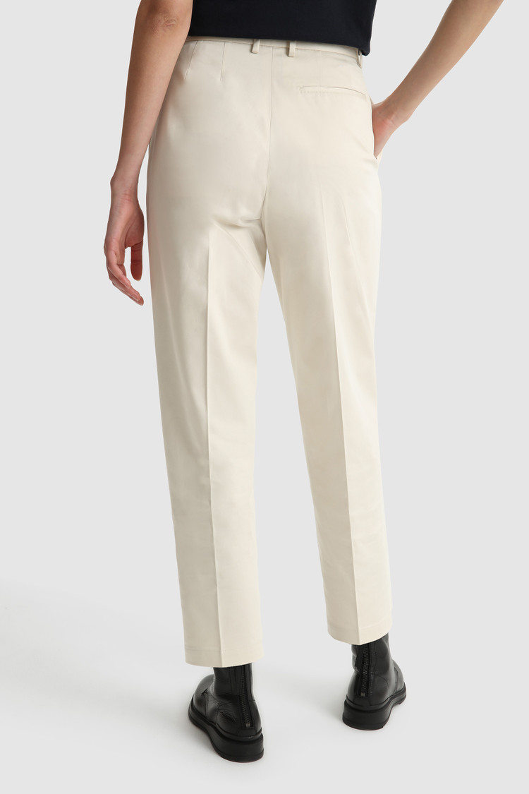 High-waist stretch cotton pant