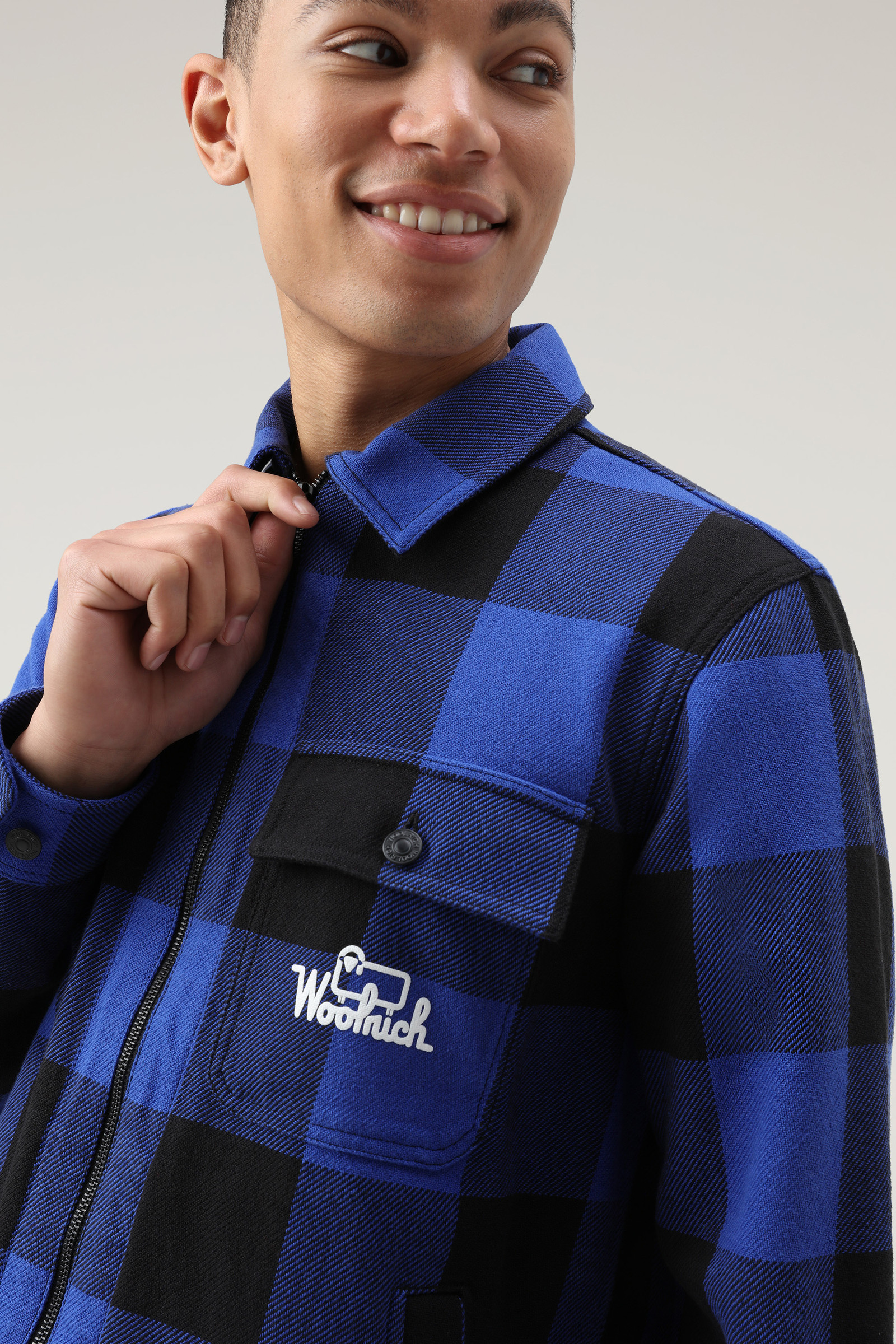 Veste chemise à carreaux Timber en flanelle bleu photo 4 | Woolrich