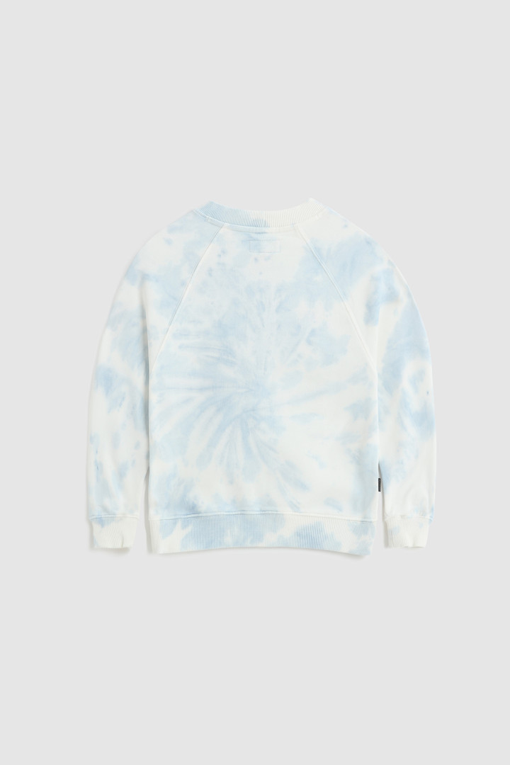 Girl's Tie-Dye Crewneck Sweatshirt with Printed Logo Blue photo 2 | Woolrich