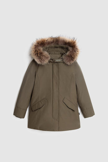 Girls' Arctic Parka with Detachable Fur Trim Green | Woolrich