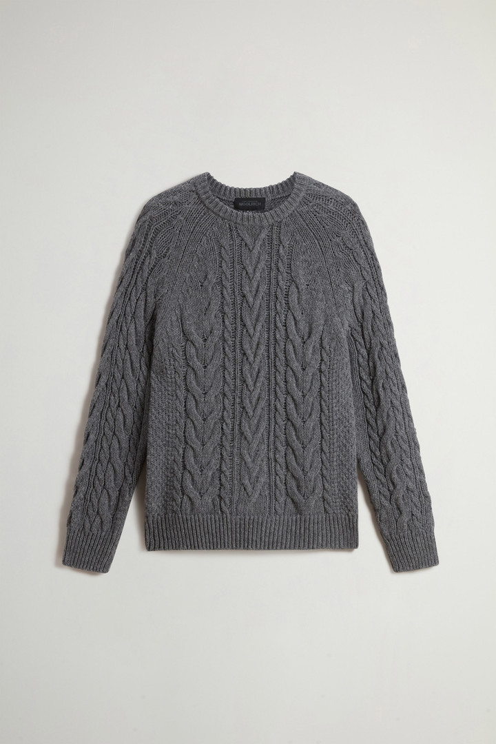 Pullover mit Rundhalsausschnitt aus reflektierendem Mouliné aus Schurwollmischung by Todd Snyder Grau photo 8 | Woolrich