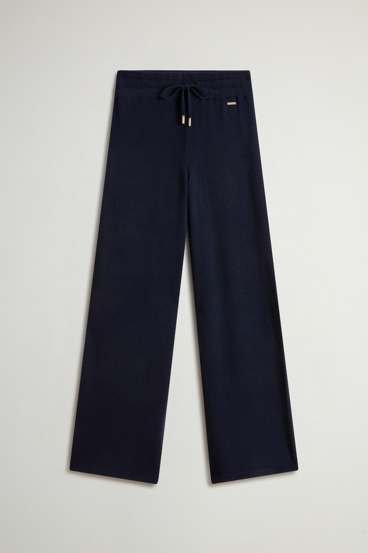 Wide-Leg Pants in Virgin Wool and Cashmere Blend Blue photo 3 | Woolrich
