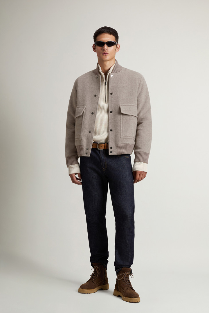 Woolrich Heren Miles-bomberjack van wolmix Grey Grootte 3XL