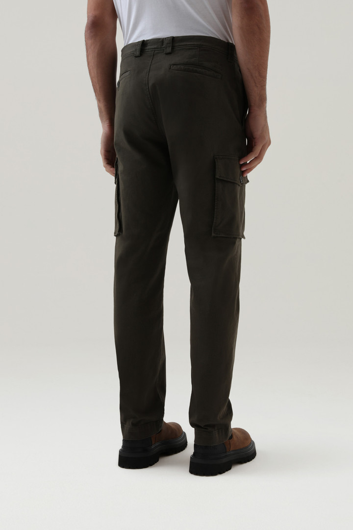 Garment-Dyed Stretch Cotton Cargo Pants Green photo 2 | Woolrich