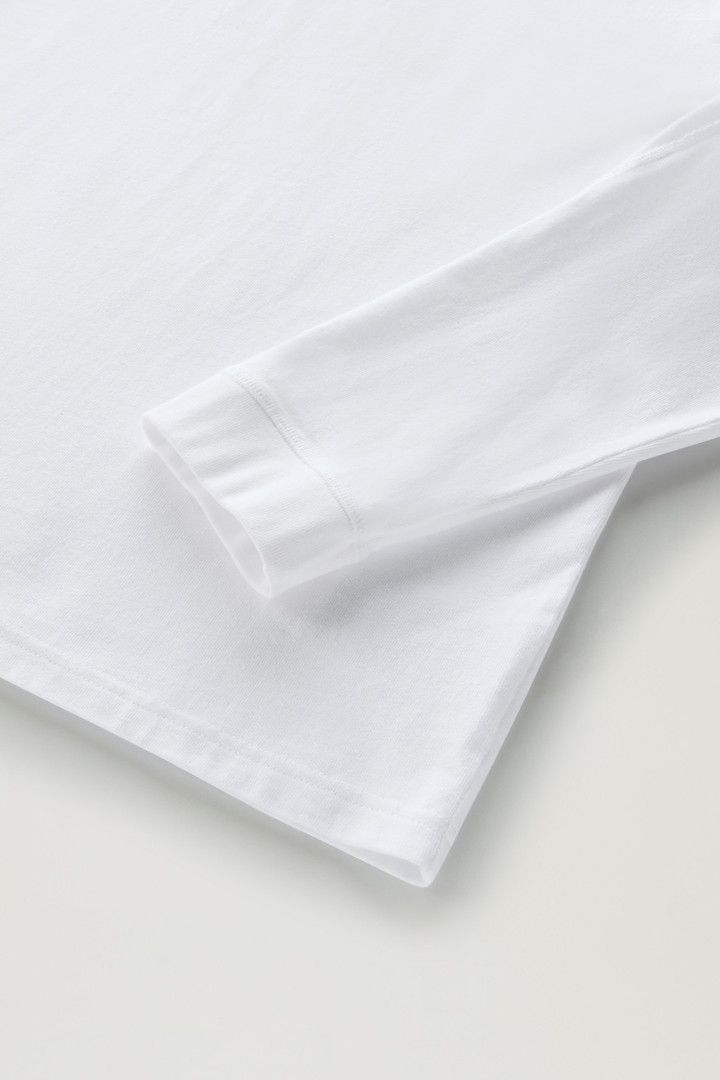 Polo-Shirt aus reiner Baumwolle mit langen Ärmeln Weiß photo 7 | Woolrich