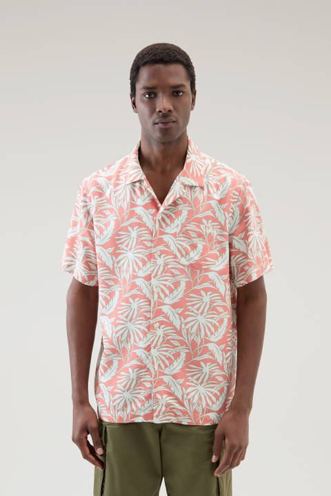 Shirt with Tropical Print Pink | Woolrich