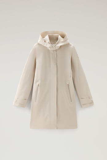 Trench en nylon High Tech à capuche amovible Beige | Woolrich