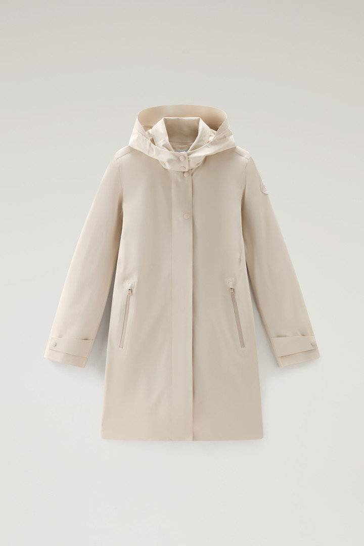 High Tech Nylon Trench Coat with Detachable Hood Beige photo 5 | Woolrich