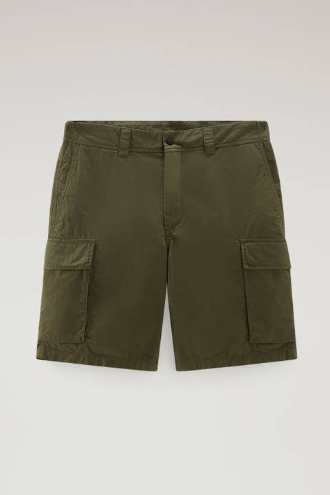 Garment-Dyed Cargo Short in Pure Cotton Green photo 2 | Woolrich
