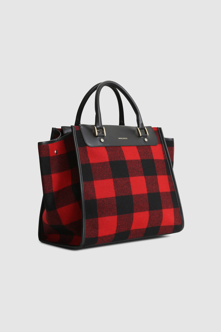Sac fourre-tout surdimensionné en laine avec motif à carreaux