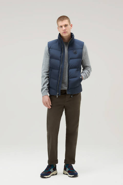 Premium Padded Vest in Stretch Nylon Blue | Woolrich