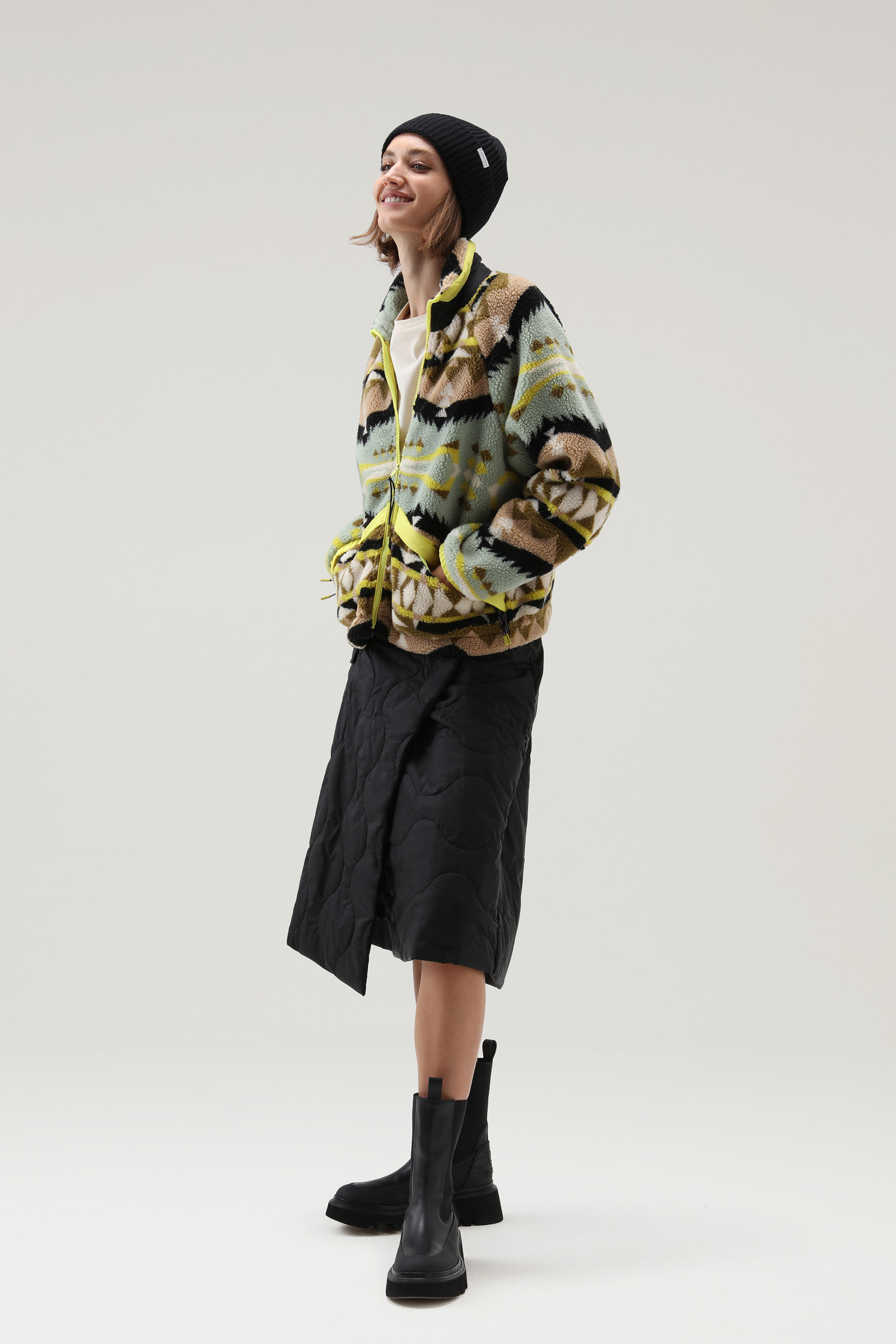 Gonna Silky in nylon crinkle trapuntata a soffietto nero photo 2 | Woolrich