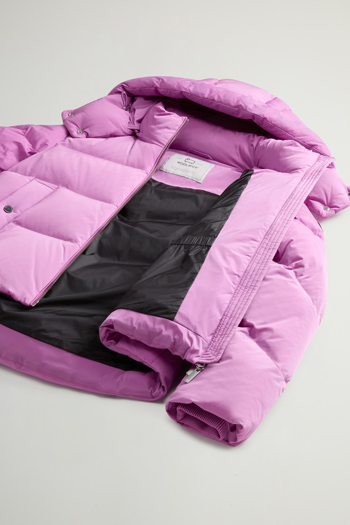 Short Alsea Down Jacket in Stretch Nylon with Detachable Hood Pink photo 12 | Woolrich