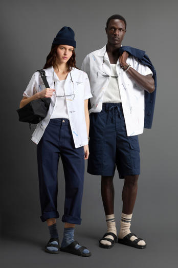 Pure Cotton Shirt with Embroidery by Todd Snyder White | Woolrich