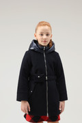 Girls' Wool Blend Parka with Back Quilting
