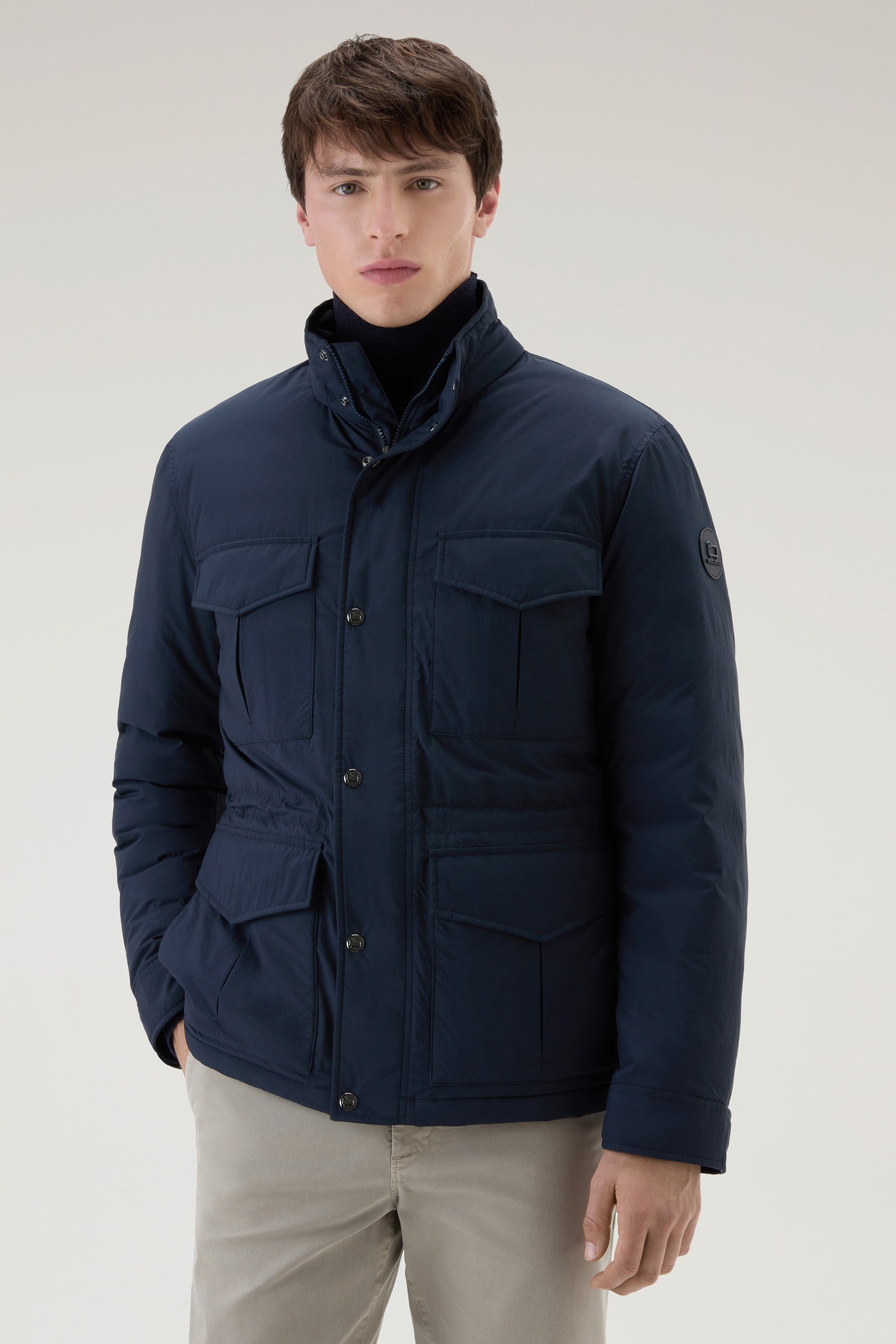 Woolrich Nylon | Hood Blue USA Aleutian with Jacket in Taslan Field Detachable Men\'s