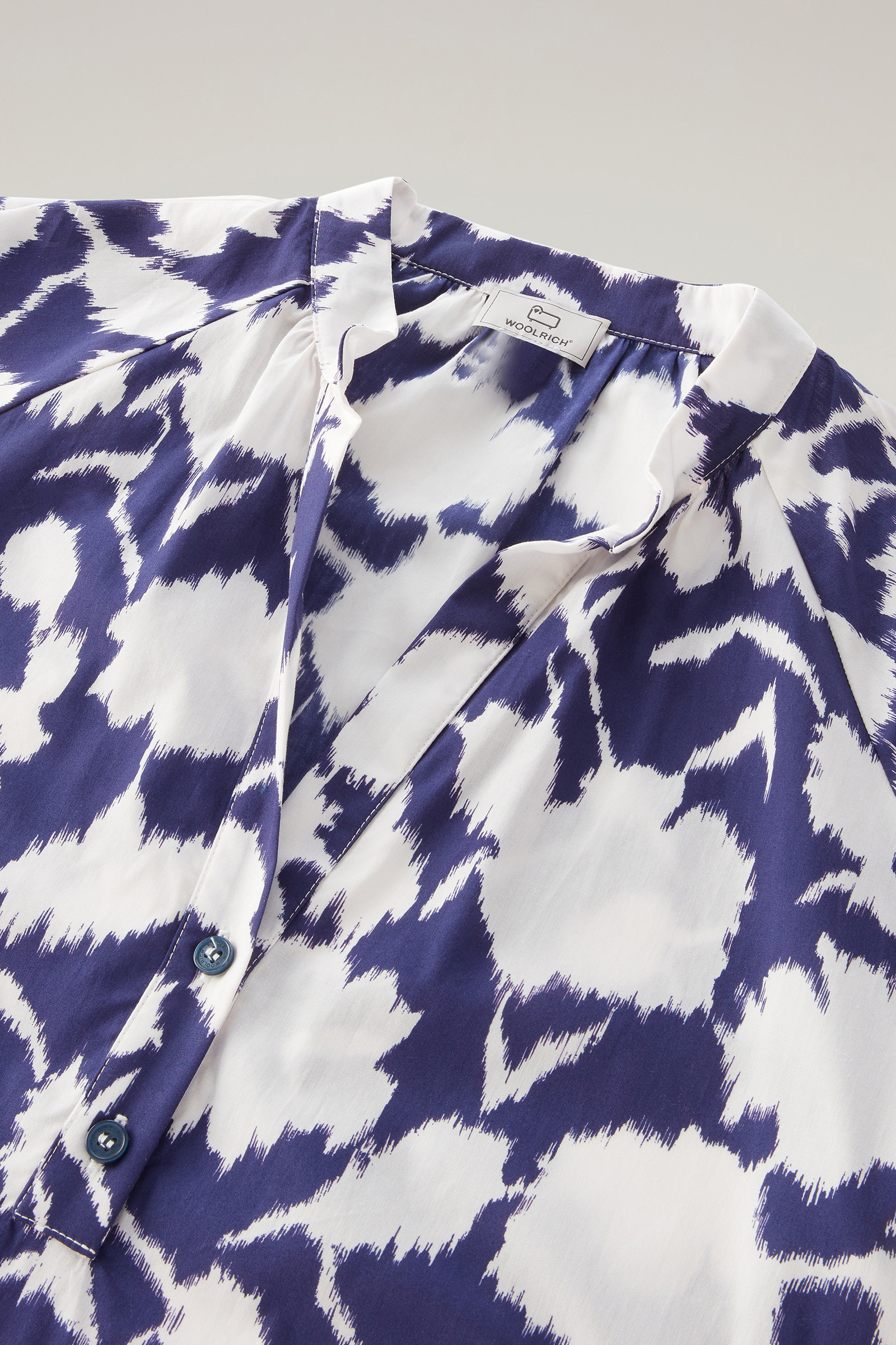 Vestito a balze in popeline di puro cotone blu photo 6 | Woolrich