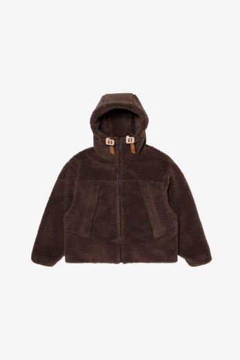 Parka in Recycled Wool-Blend Fleece Brown photo 1 | Woolrich