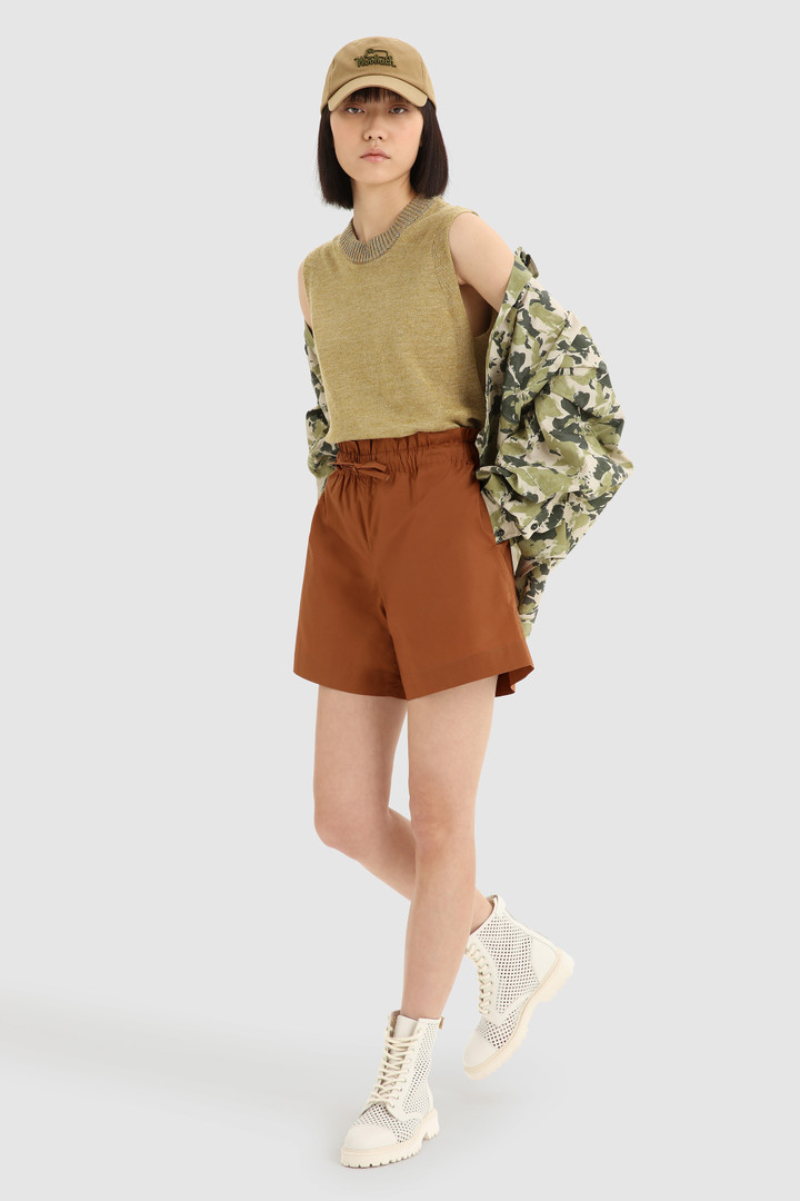 Cotton Poplin Shorts Brown photo 2 | Woolrich
