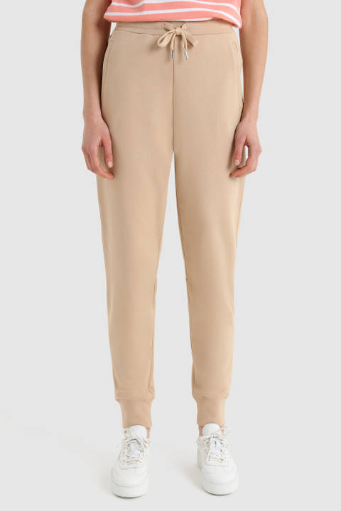 Pantalon de survêtement en coton molletonné bio Beige | Woolrich