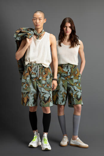 Olmetex Ripstop Nylon Shorts with Tie-Dye Motif by Todd Snyder Green | Woolrich