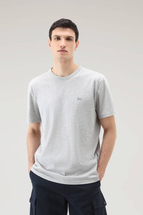Pure Cotton Sheep T-shirt with Patch Gray | Woolrich