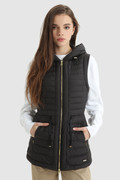 Hibiscus Padded Vest with Hood
