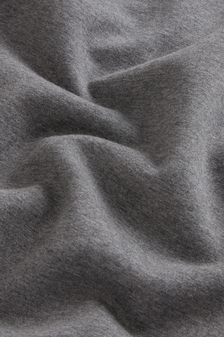 Crewneck Sweatshirt in Cotton-Blend Interlock with Logo Gray photo 2 | Woolrich