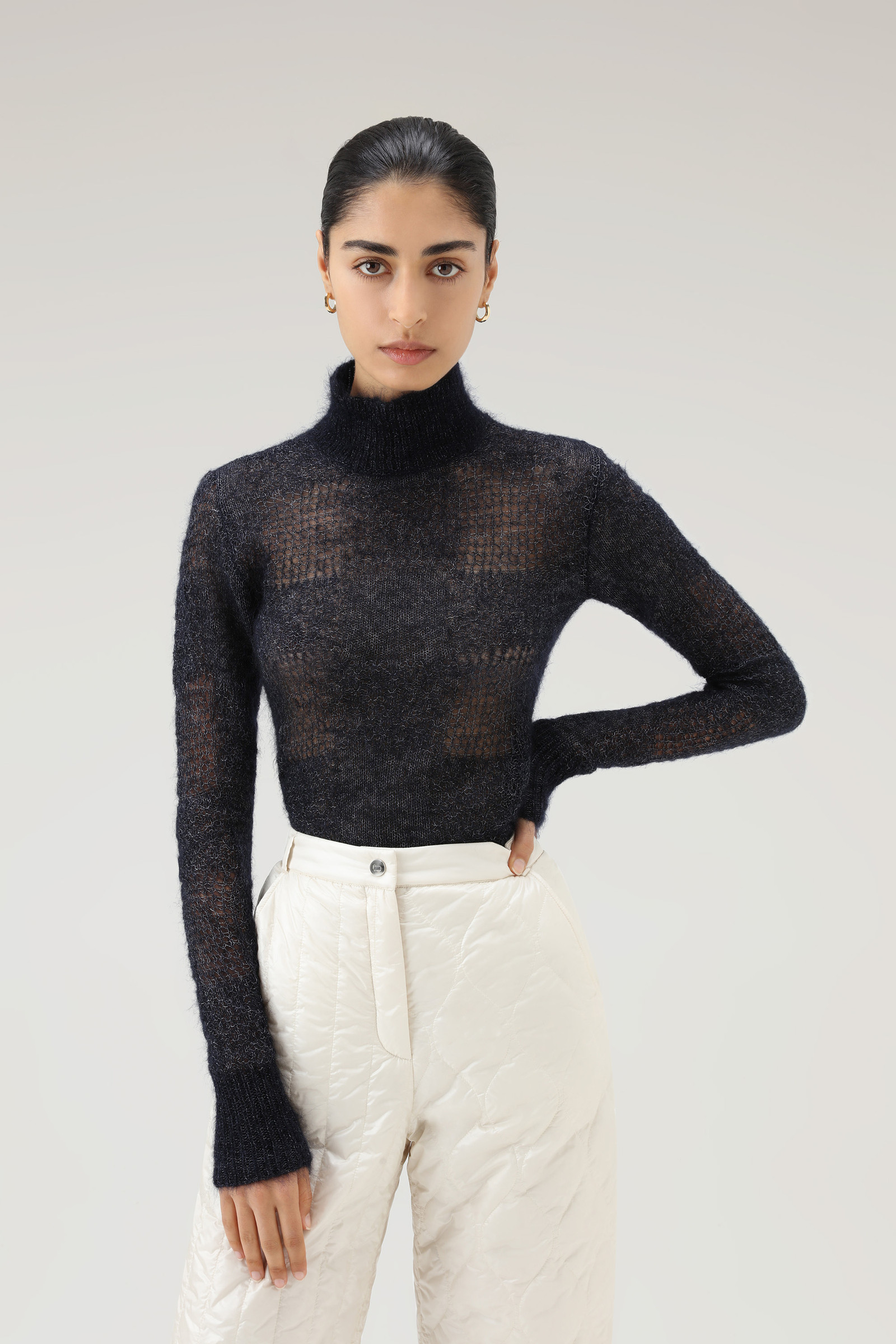 See-Through Mohair Wool Blend Knit Top - Daniëlle Cathari / Woolrich Blue | Woolrich