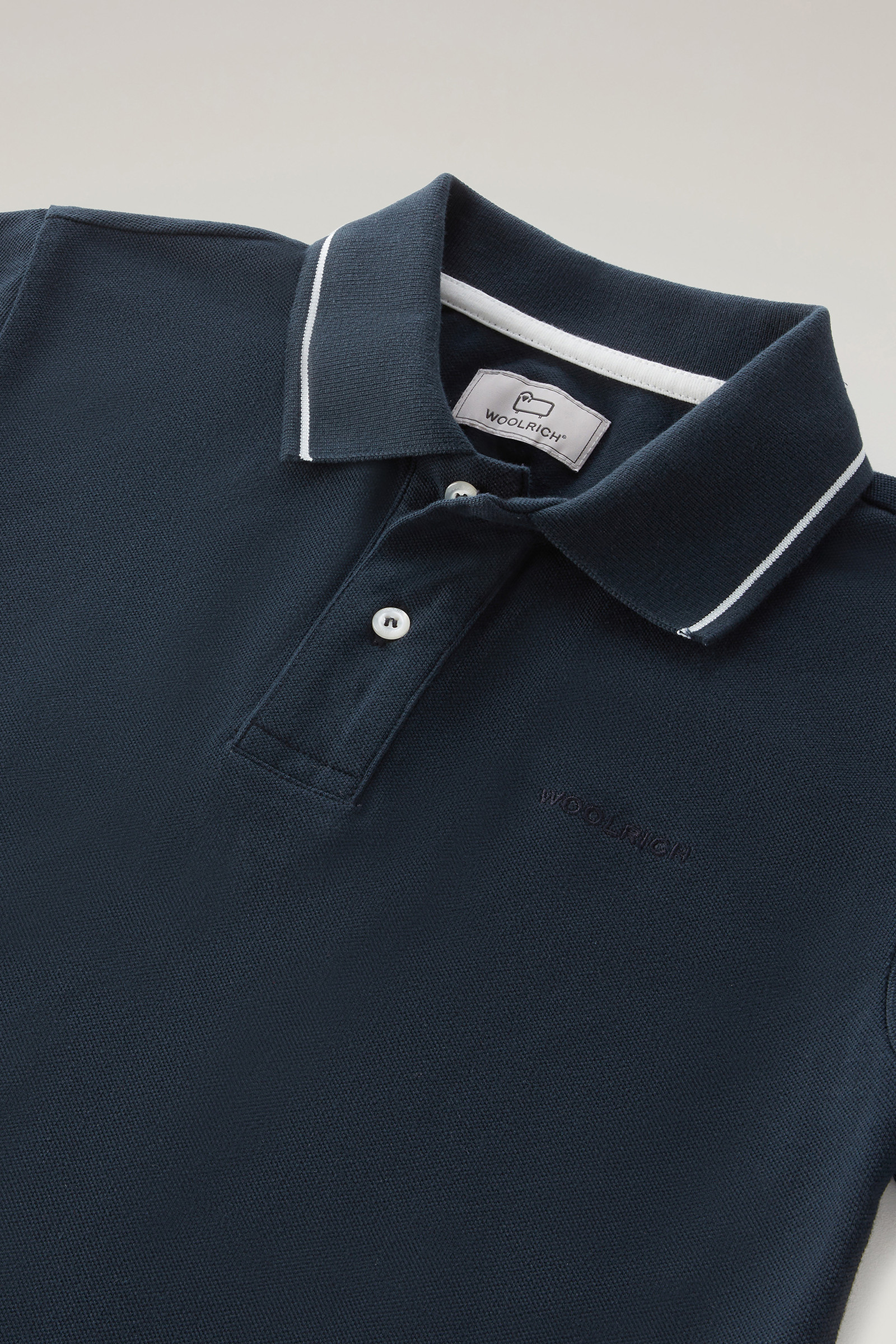 Boys' Monterey Polo in Stretch Cotton Piquet Blue photo 3 | Woolrich