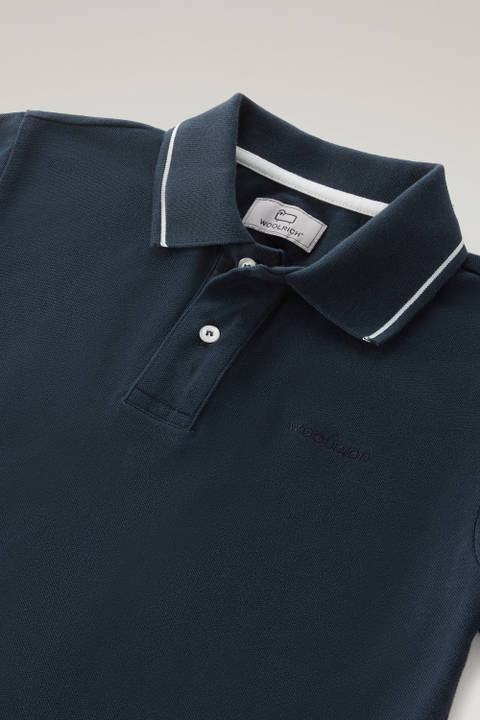 Boys' Monterey Polo in Stretch Cotton Piquet Blue photo 2 | Woolrich