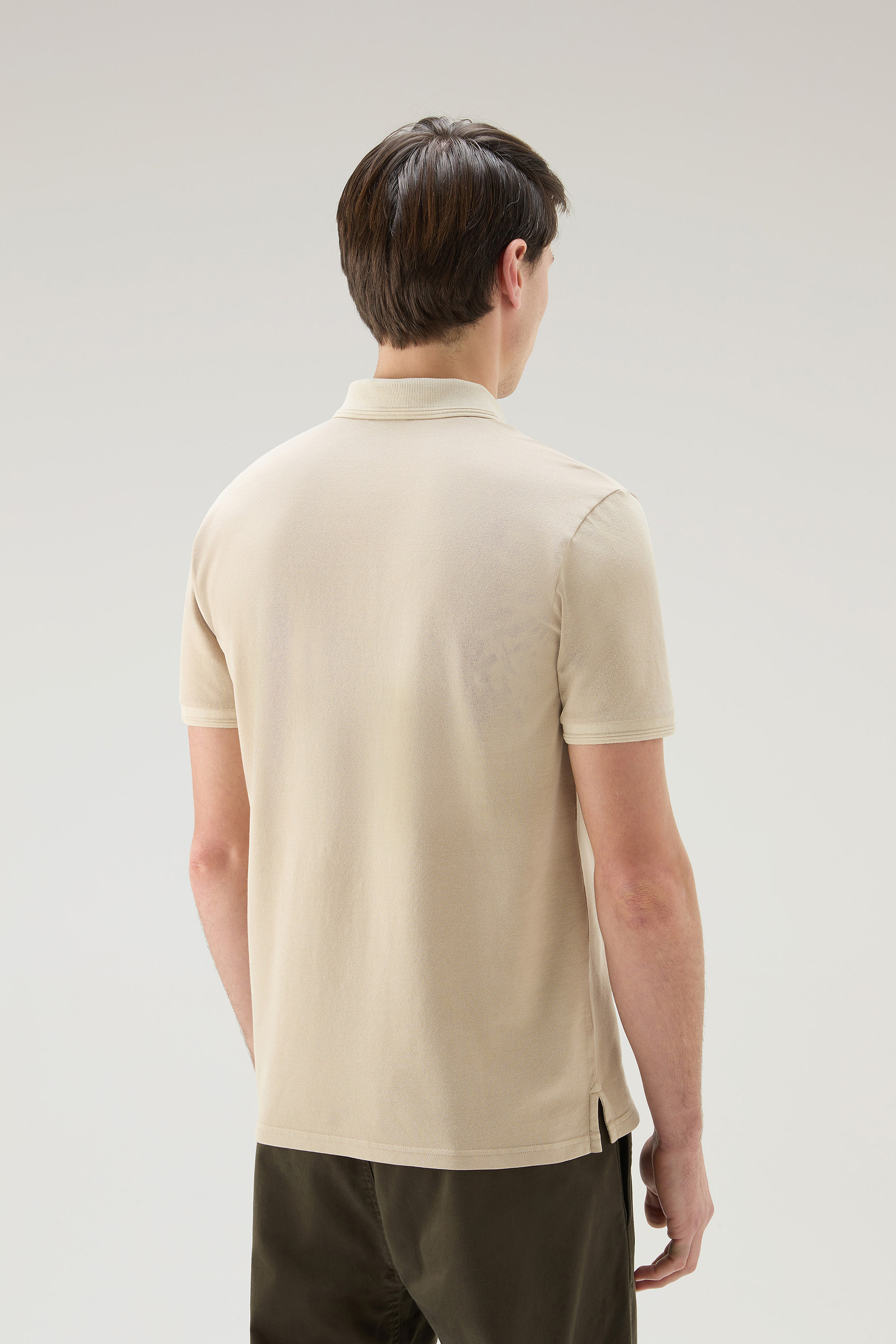 Mackinack Polo aus stückgefärbtem Stretch-Baumwollpikee beige photo 3 | Woolrich
