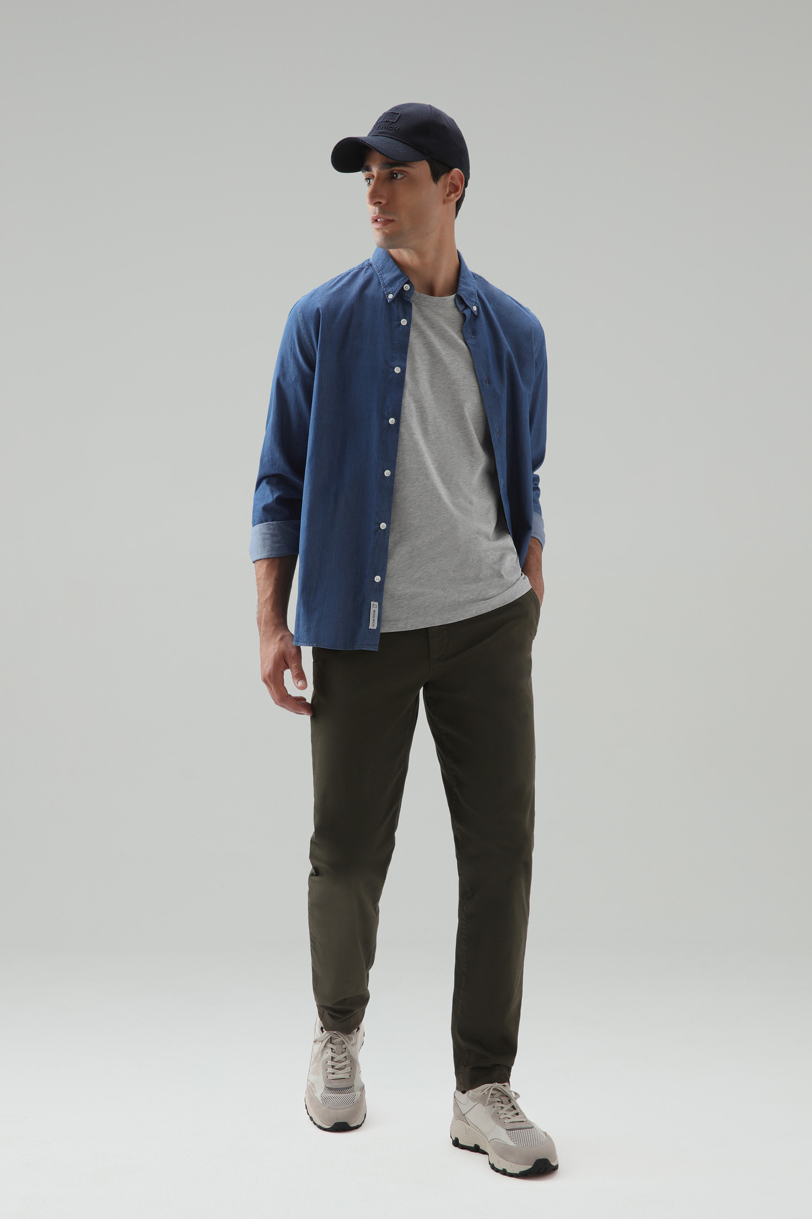 Stretch Cotton Chino Pants Green photo 2 | Woolrich