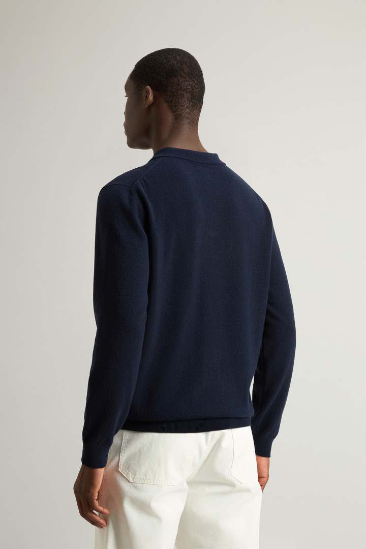 Gebreide polo met lange mouwen van zuiver kasjmier Blauw photo 3 | Woolrich