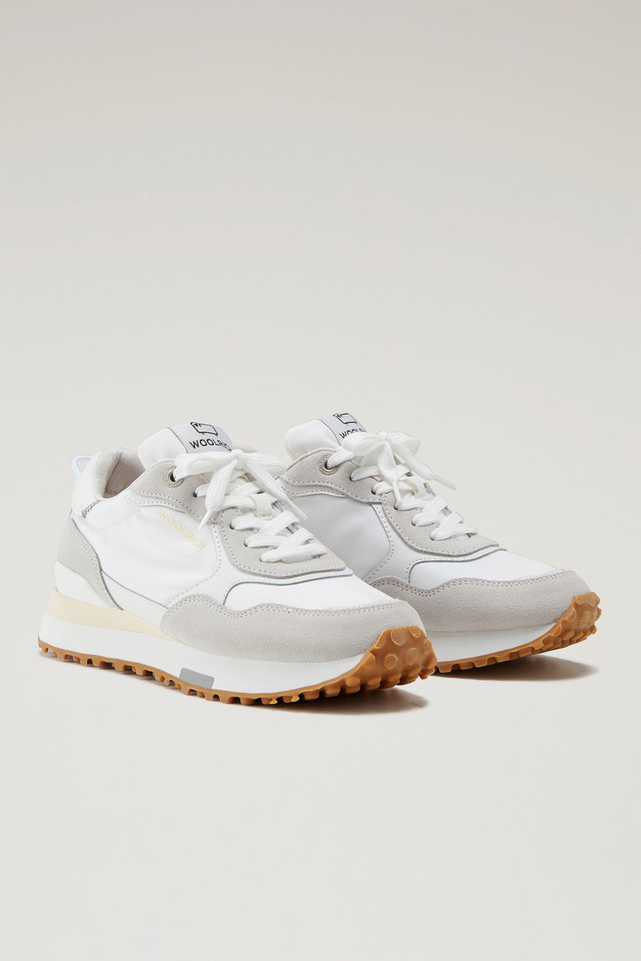 Retro Leather Sneakers with Nylon Details White photo 2 | Woolrich