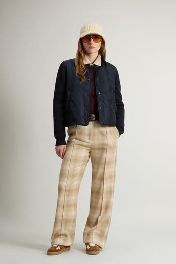 Nylon Hybrid Bomber Blue | Woolrich