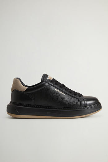 Sneaker Arrow aus gewalktem Leder Schwarz | Woolrich