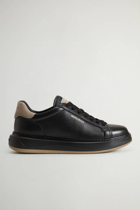 Arrow Sneakers in Tumbled Leather Black | Woolrich