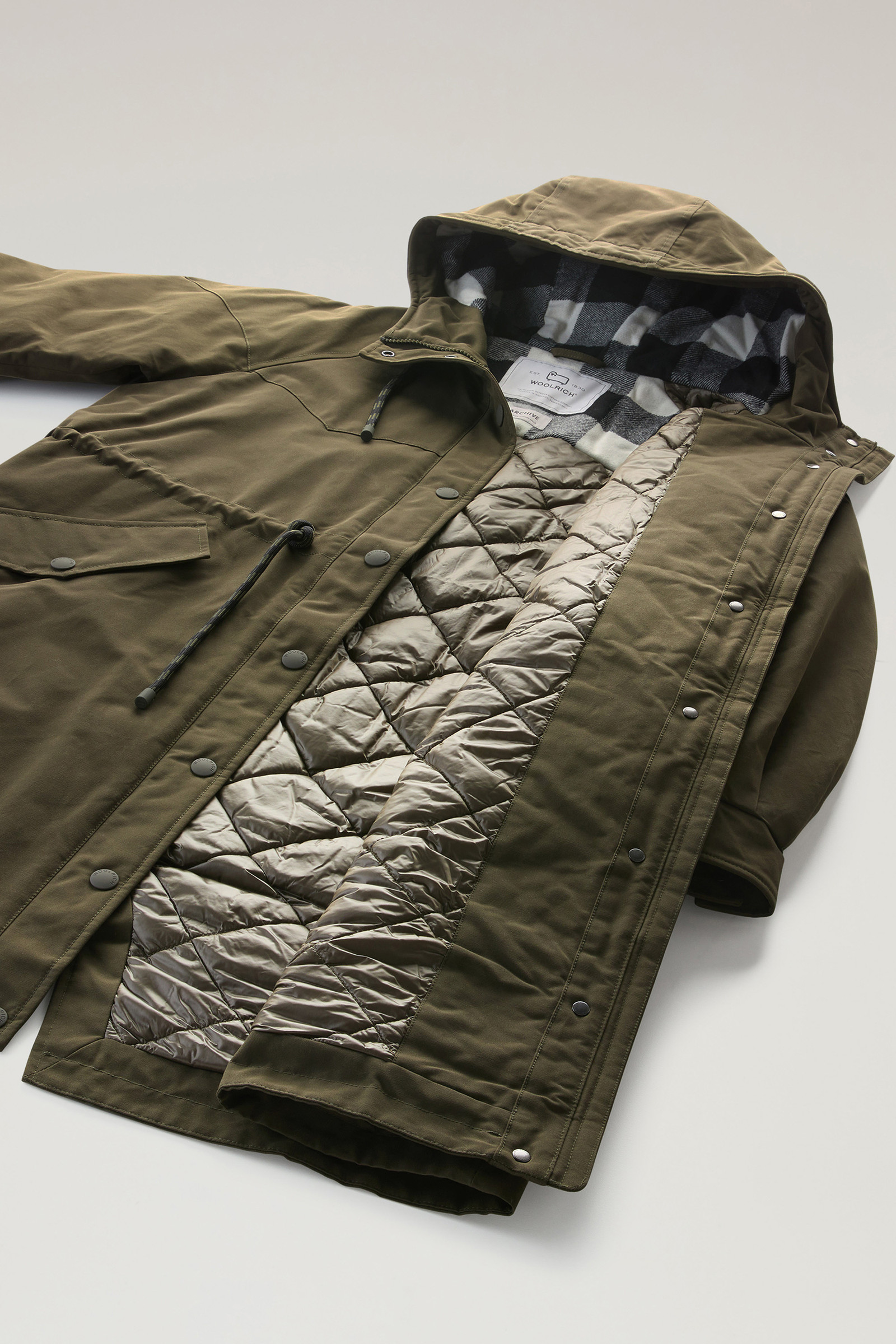 Long Parka in Ramar Cloth with Western Details Green photo 10 | Woolrich