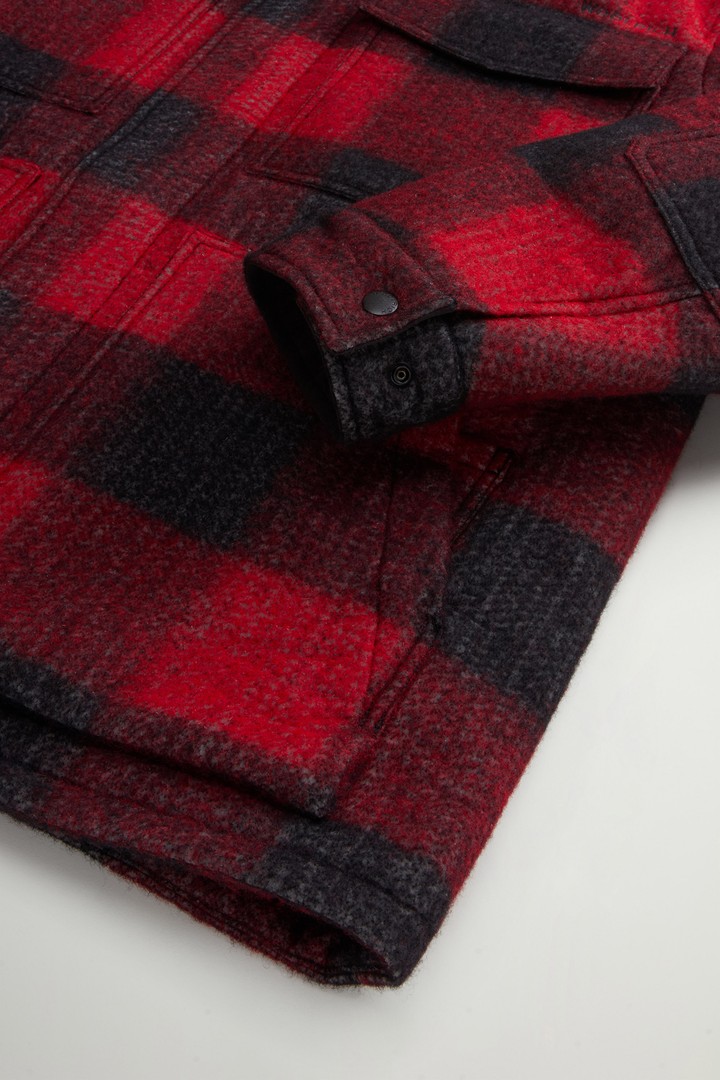 Overshirt in Italian Wool Blend with Checked Pattern by Todd Snyder Red photo 7 | Woolrich