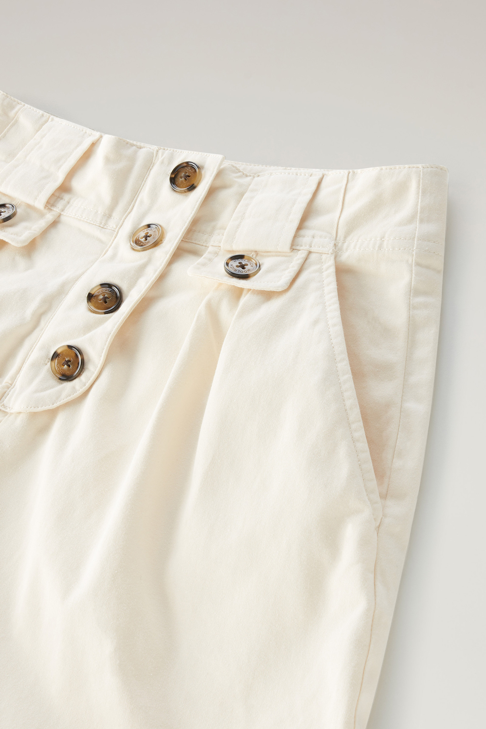 Garment-Dyed Shorts in Stretch Cotton Twill White photo 6 | Woolrich