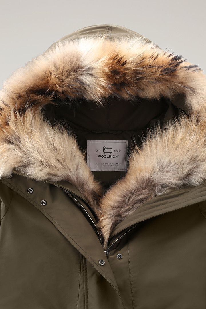 Military Parka in Urban Touch Fabric with Raccoon Fur Green photo 2 | Woolrich