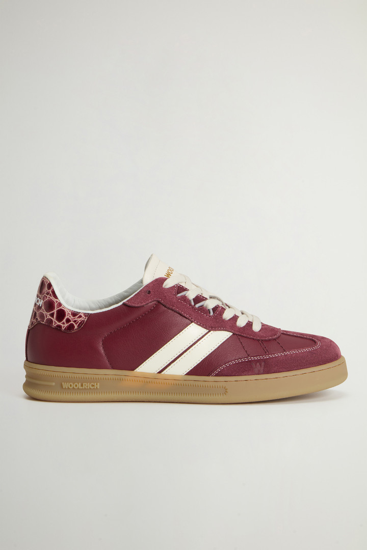 Doubleu Tennis Sneakers in Leather with Suede Inserts Red photo 1 | Woolrich